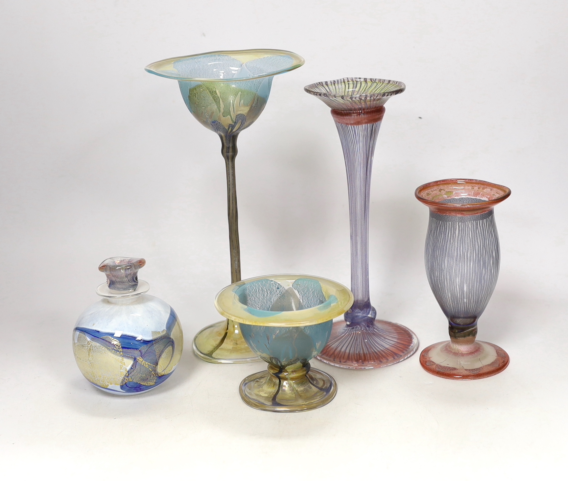 Five pieces of Vera Walther art glass, tallest 23cm